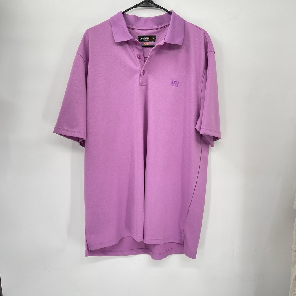 Loudmouth XL Polo Shirt Mens Purple Short Sleeve Embroidered Logo Golf Top